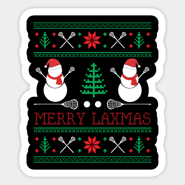 Christmas Lacrosse Lax Player Ugly Christmas Xmas Sticker by mrsmitful01